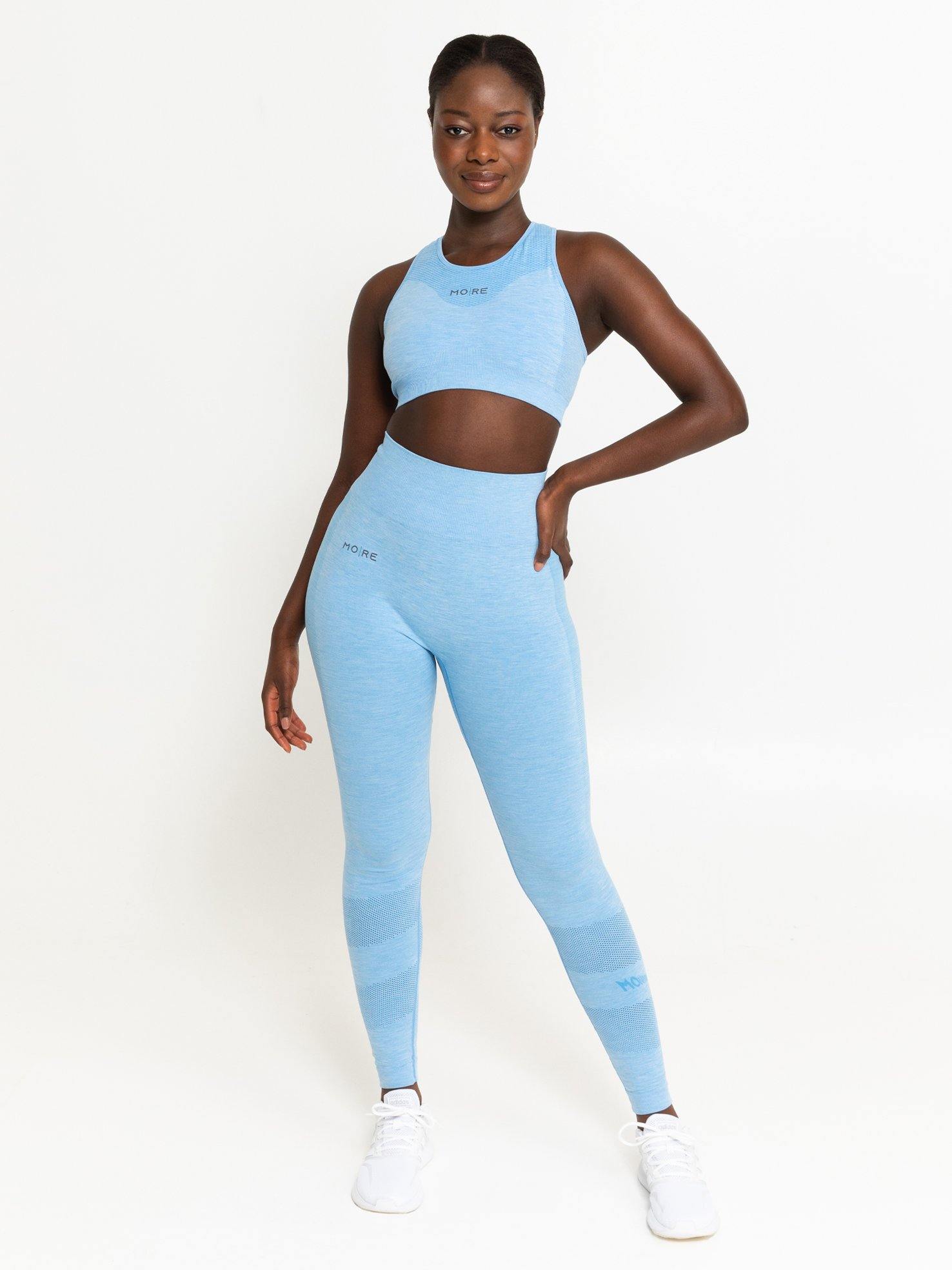 Alana Seamless Tights - Blue Heather - Movement Revolution